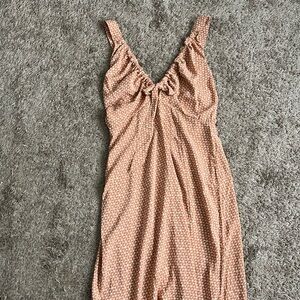 Abercrombie Cinch-Front Slip Midi Dress